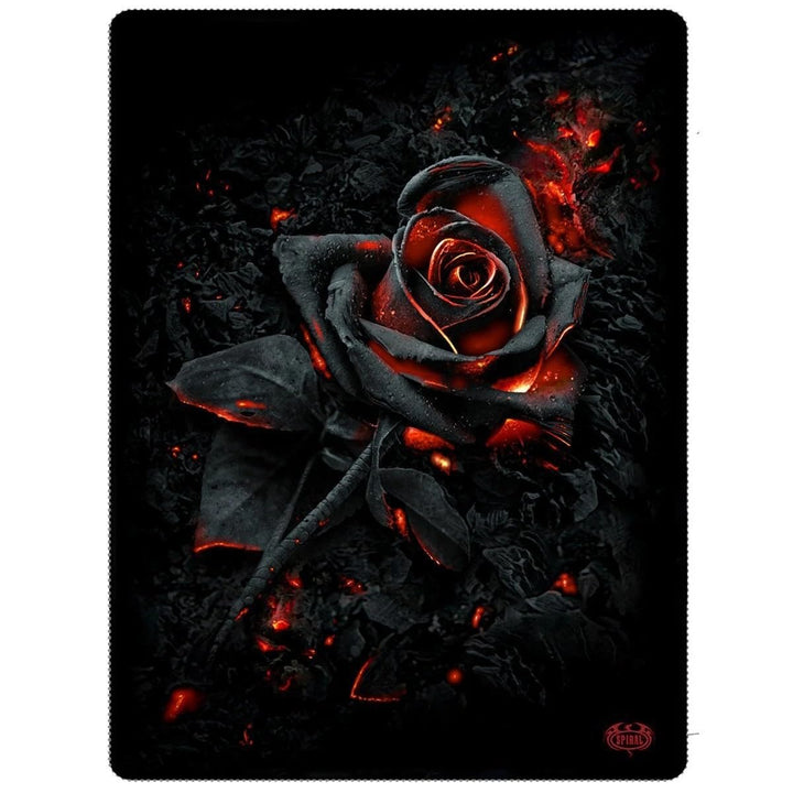 Spiral Burnt Rose Unisex Decke schwarz 100% Polyester Gothic, Romantik Standard Schwarz, Standard Sc
