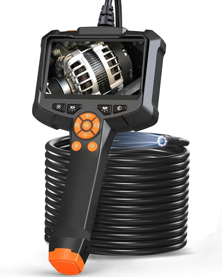 Endoskopkamera mit Licht, AOPICK 4.3" IPS Bildschirm Endoskop mit 10M Halbstarres Kabel, 8mm IP67 wa