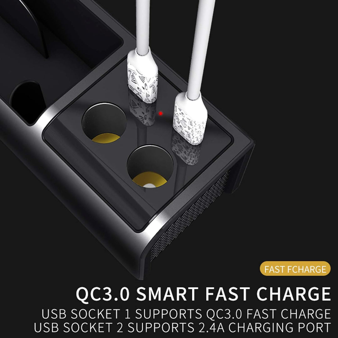 WOOSTAR Autositz Lückenfüller Organizer Mittelkonsole Aufbewahrungsbox PU-Leder Multifunktion mit Ge