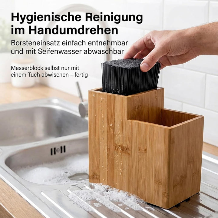 Presar Bambus Messerblock ohne Messer - Holz Messerhalter & Organizer für Küchenmesser, Besteck, Koc