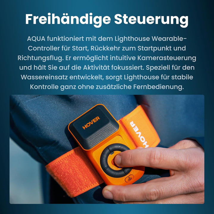 HOVERAir AQUA Flugkamera, IP67 wasserdichte Follow-Me-Drohne mit Kamera für Wassersport, 34mph, 10+