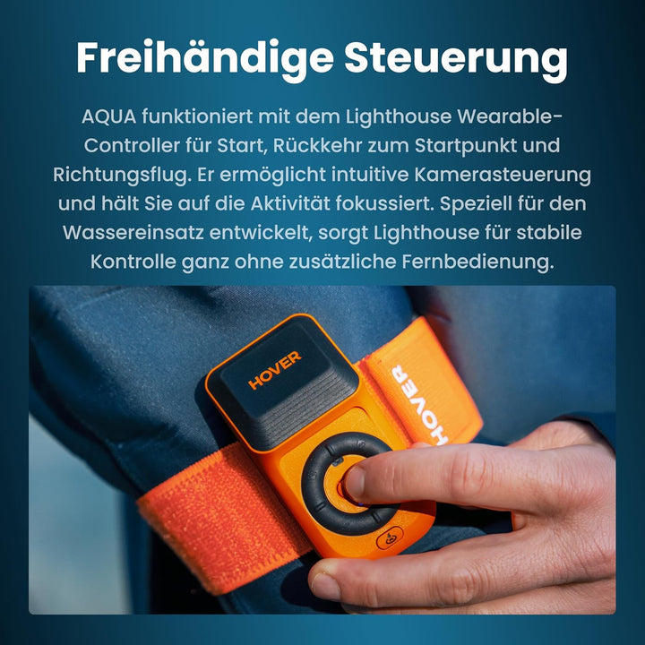 HOVERAir AQUA Flugkamera, IP67 Wasserdichte Follow-Me-Drohne, Standardpaket | Schwimmt auf Wasser, T