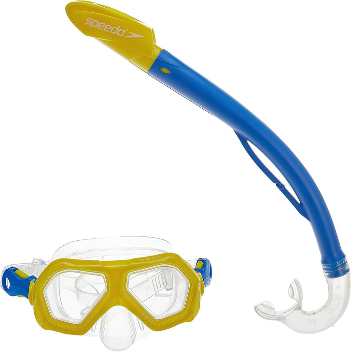 Speedo Jungen Leisure Junior Dual Lenses Combo Schwimmbrille Einheitsgrösse gelb/königsblau, Einheit