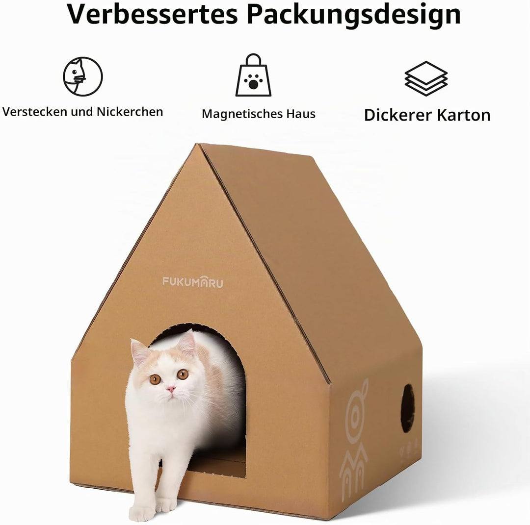 FUKUMARU Kletterwand Katzen, Transparente Raumkapsel mit 2 Pedalen als Katzenwandmöbel Set, aus Mass
