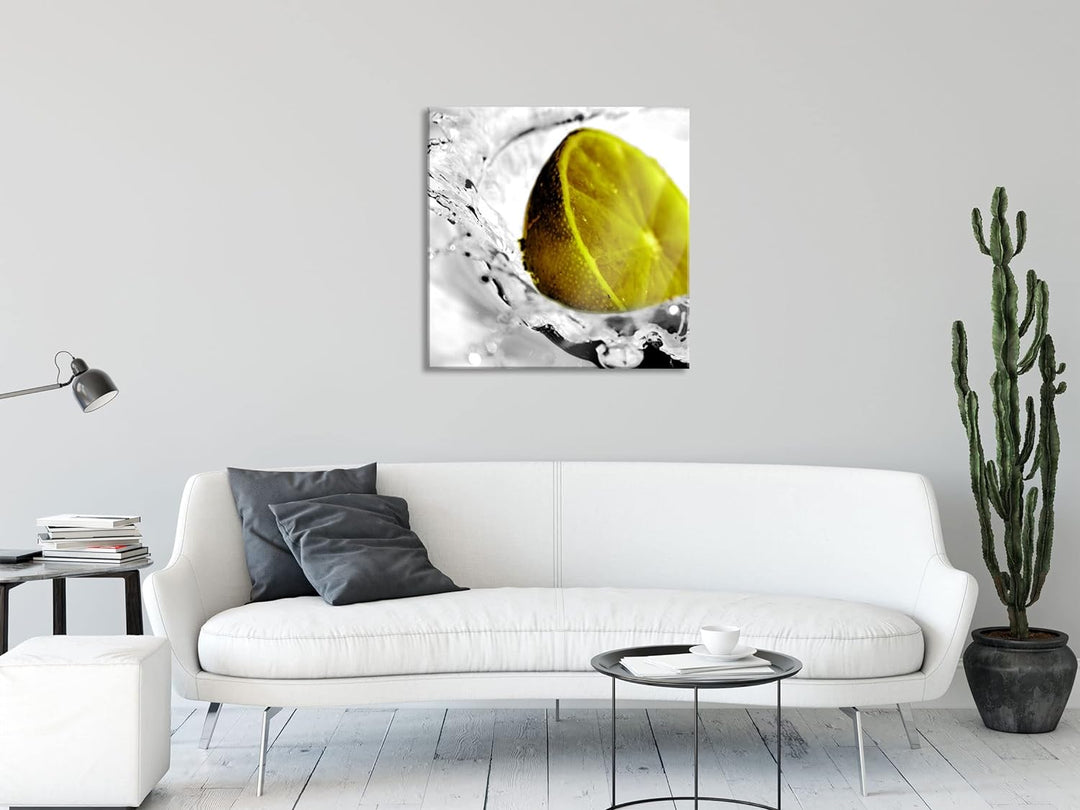 Pixxprint Glasbild | Wandbild auf Echtglas | Limette im Wasser | 40x40 cm | inkl. Aufhängung und Abs