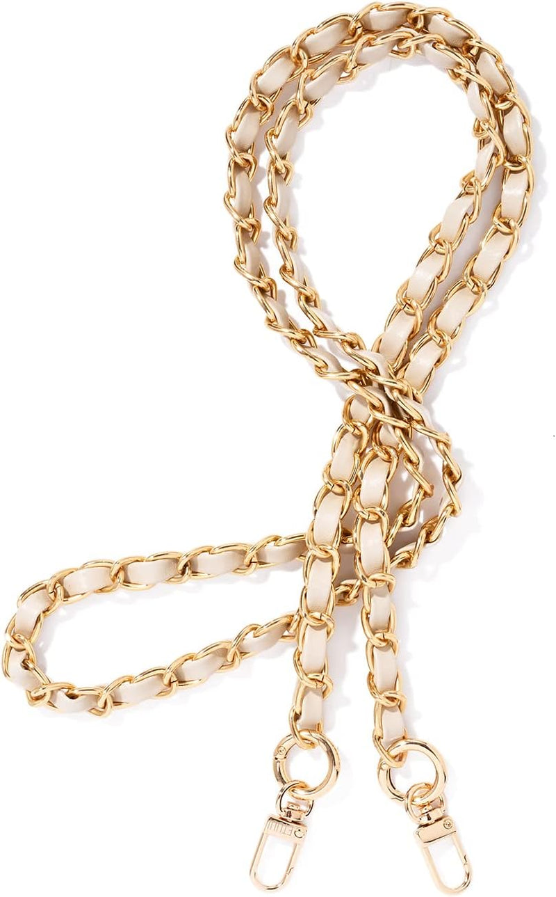 ETUUI Universale Handykette Audrey Chain Long Gold Creme Kette zum Umhängen I Handy Umhängeband komp