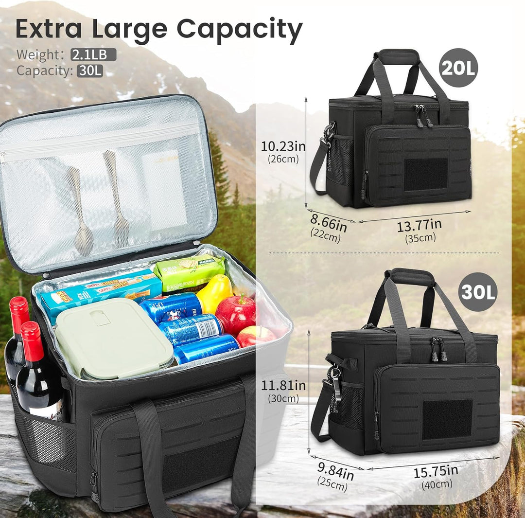 HSHRISH Taktische Kühltasche 20L/30L, Kühlbox faltbar Lunchtasche Herren - wasserdichte und auslaufs
