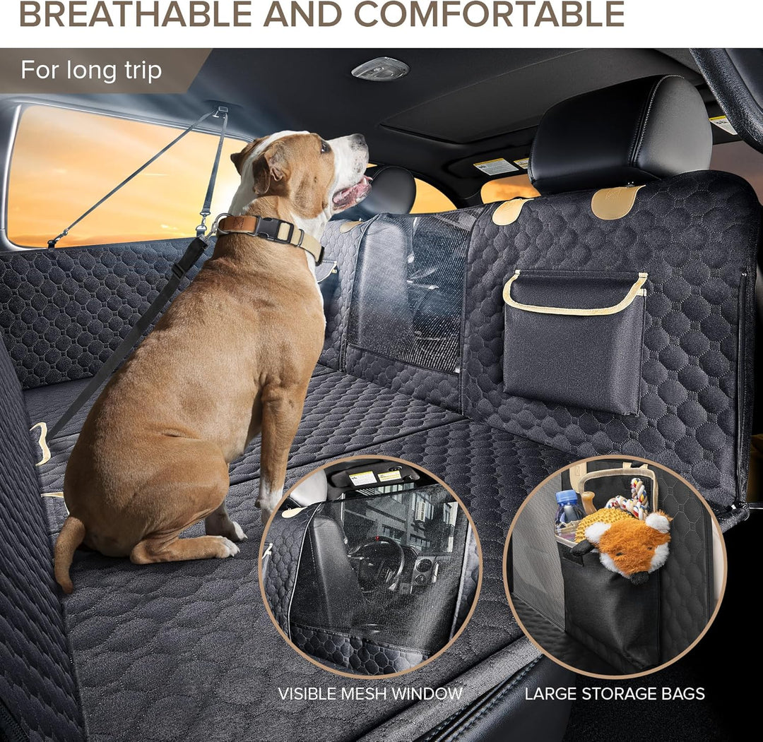 SHARLOVY Grosser Hunde-Autositzbezug für Rücksitz mit Extender Harter Boden für LKWs, Hochleistungs-