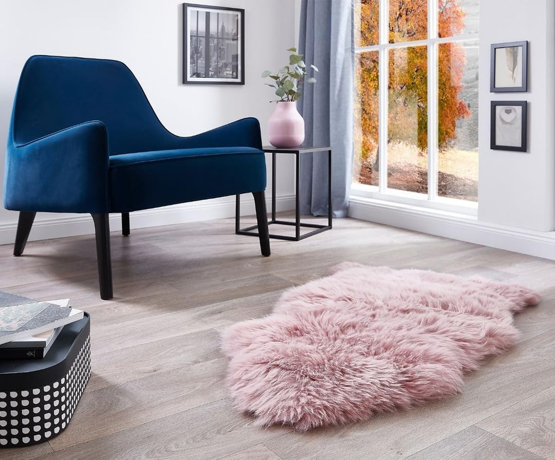 -LUXOR- living Lammfell Schaffell Echt, Fellteppich, Fell für Stühle, Lammfell Kinderwagen, Bettvorl
