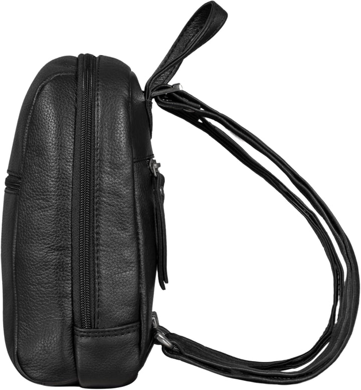 STILORD 'Lia' Mini Rucksack Damen Leder Kleiner Daypack Lederrucksack Vintage Rucksackhandtasche für