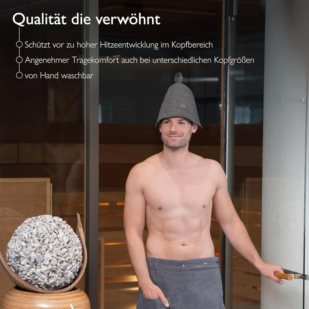 Saunahut aus Filz – Sauna Mütze für Damen & Herren | Schutz vor Hitze & Haarpflege | Traditionelles
