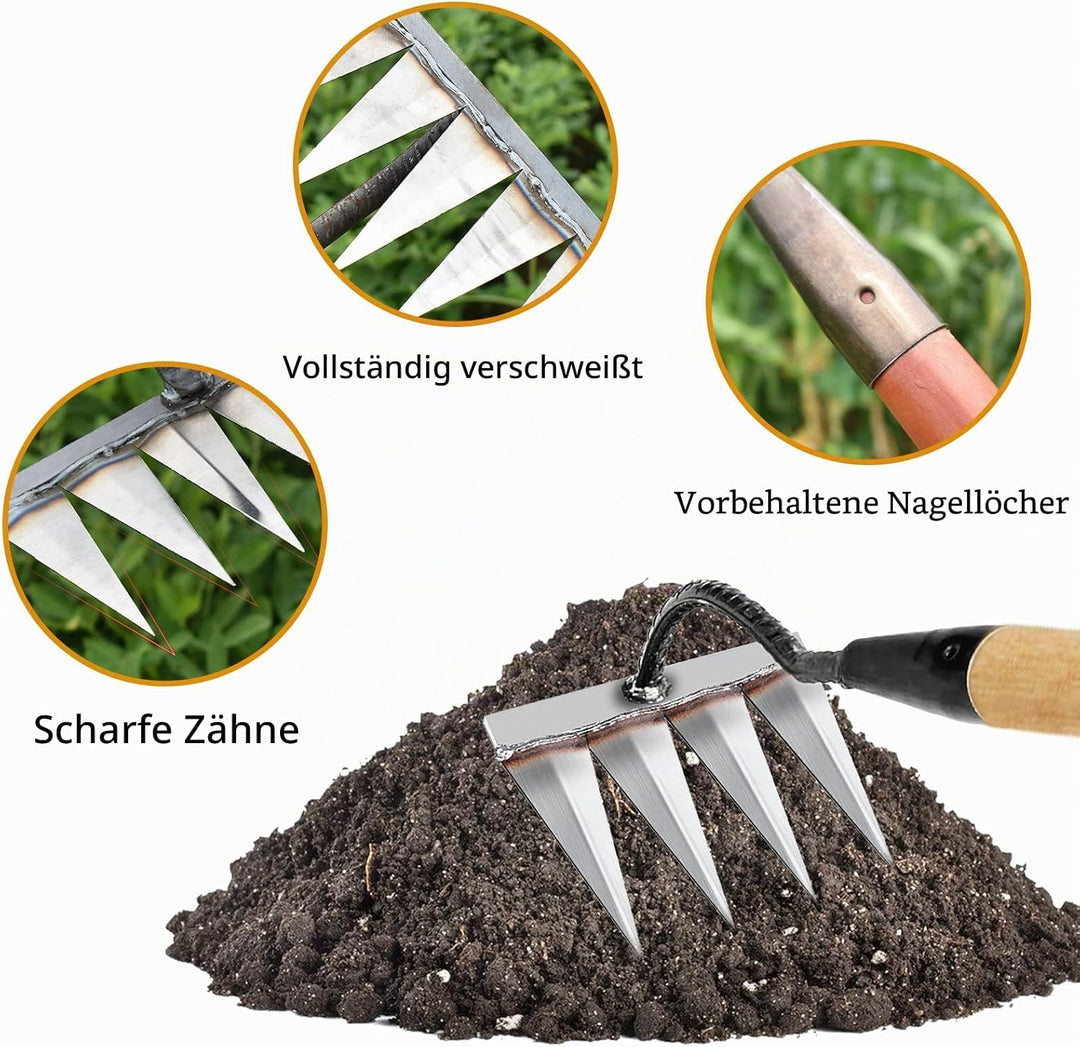 Garden Harke, Rechen Garten Unkrauthacke, Unkraut Entferner Gerät, Gartengeräte, Rasenrakel Grabegab