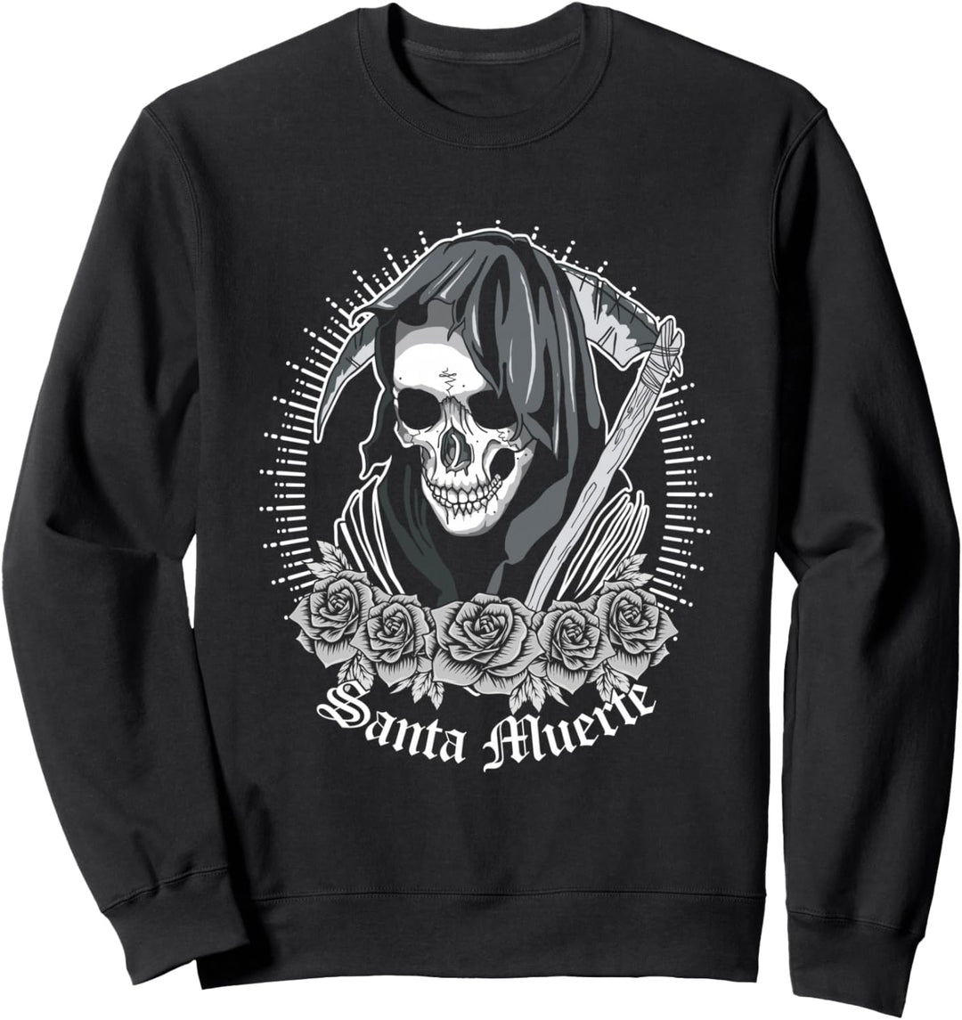 Santa Muerte Weibliche Gottheit, mexikanischer Satanischer Totenschädel Sweatshirt