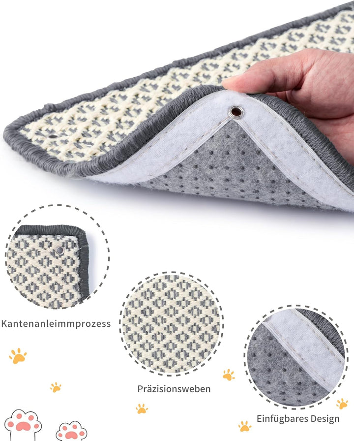 JanYoo 2 Stück Kratzmatte Katze, Kratzschutz Katzenkratzmatte Sisal Katzenkratzmatte Katzen Kratztep