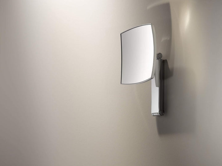 Keuco Wand-Kosmetikspiegel mit Schwenkarm und Drehgelenk, 5-facher Vergrösserung, 20x20cm, eckig, Ch