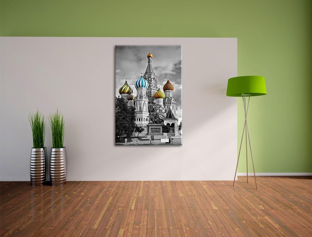 schöne Basilica in Moskau schwarz/weiss Format: 100x70 auf Leinwand, XXL riesige Bilder fertig gerah