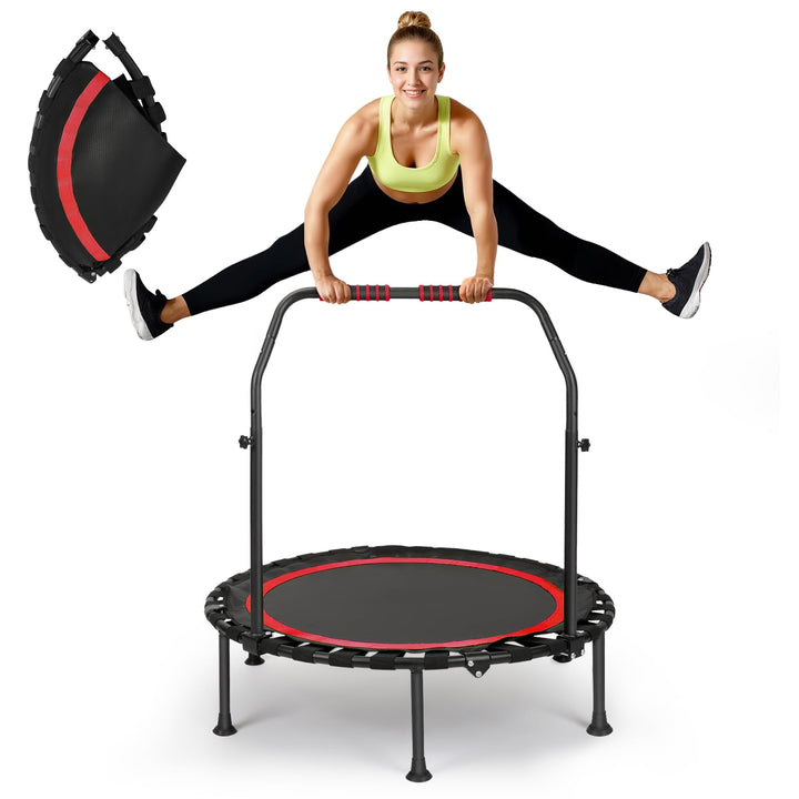 Mini Trampolin Indoor Erwachsene Ø101cm, Fitness Trampoline Klein,Jump Rebounder Workout,Tragfähigke