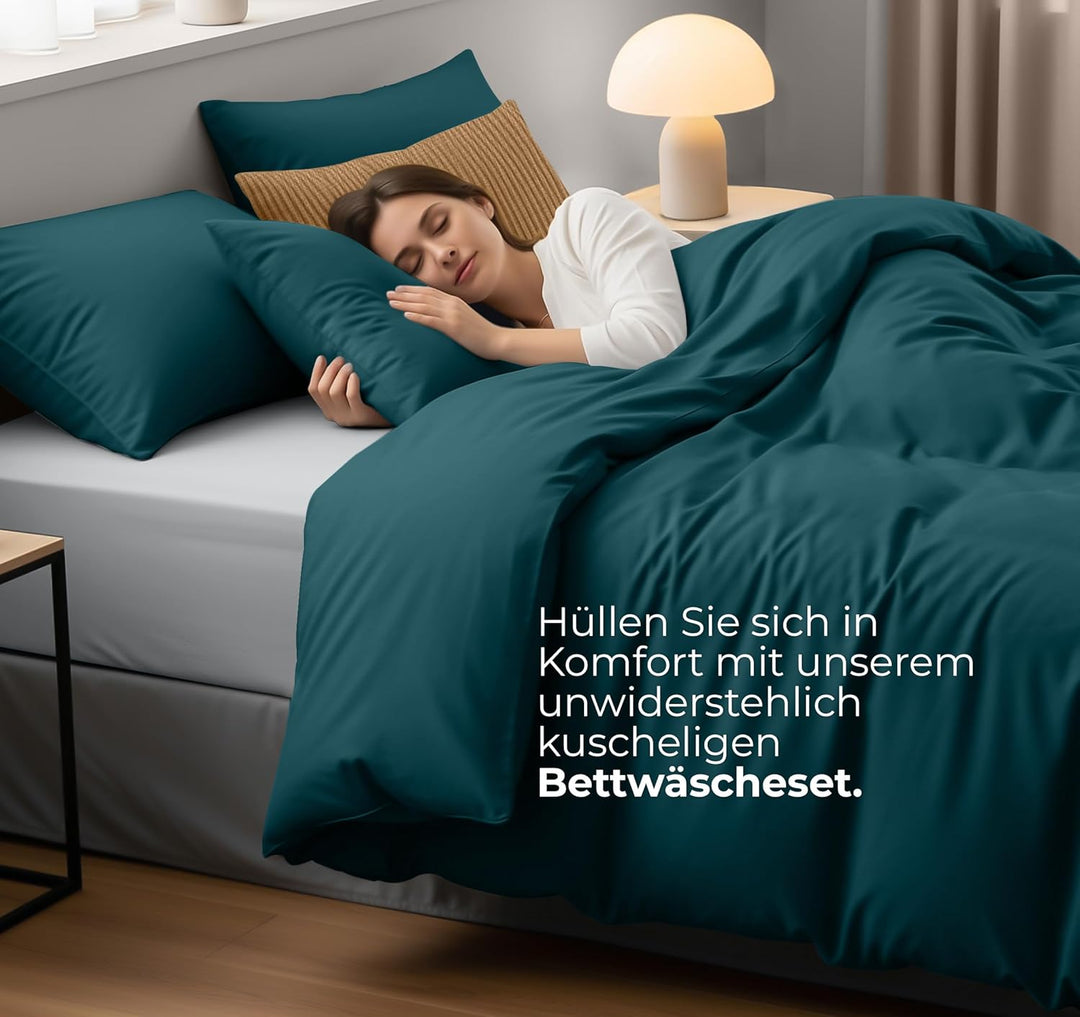 Utopia Bedding Bettwäsche 200x200 Set - Mikrofaser Bettbezug 200x200 cm + 2 Kissenbezüge 50x75 cm -