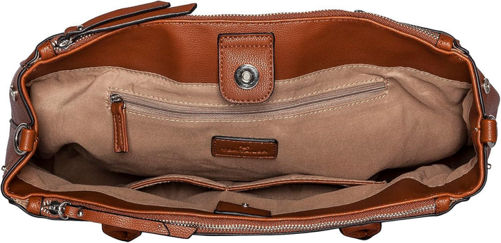 TOM TAILOR bags Roma Damen Shopper Umhängetasche Reissverschluss 36 x 14 x 27 Cognac, 36 x 14 x 27 C
