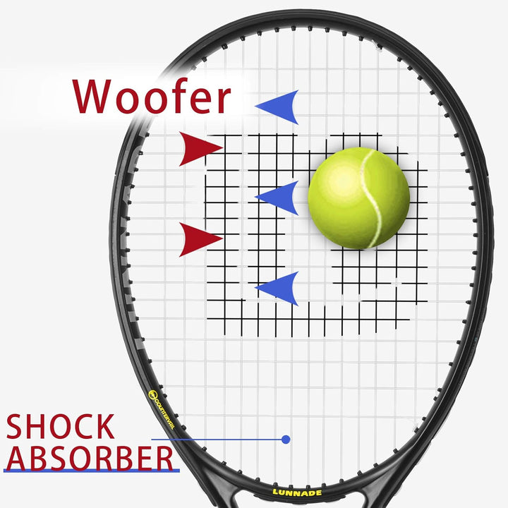 LUNNADE Tennisschläger für Erwachsene, 27 Zoll Leicht Tennisschläger mit Hülle, Geeignet für Damen H