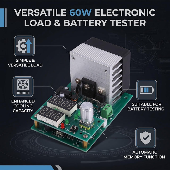 FTVOGUE 9.99A 30V Konstantstrom Elektronisches Lastmodul Multifunktions-Batteriekapazität Entladungs