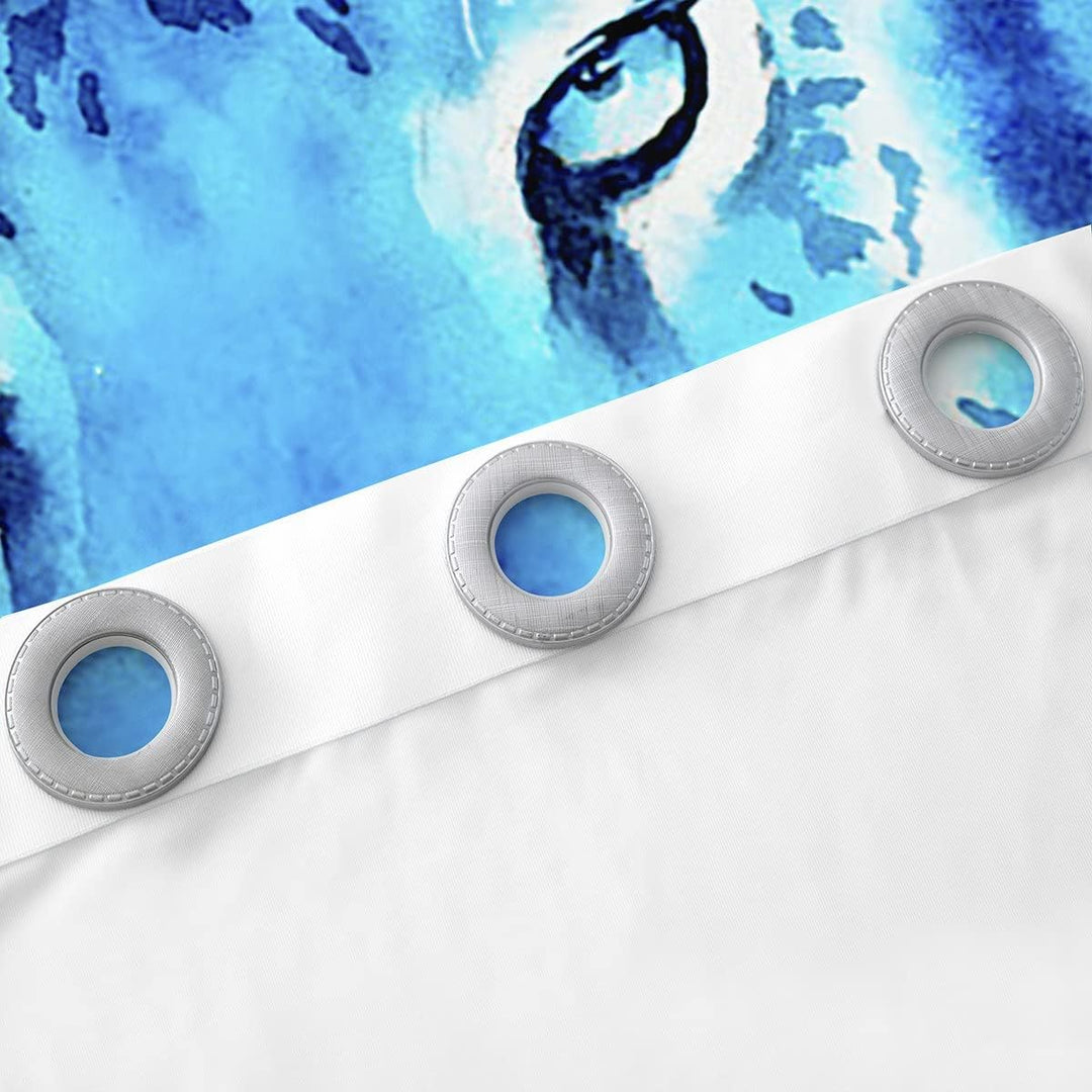 Tiger Drucken Fenstervorhang 137x117cm Wildtier Thema Blickdichte Vorh?nge Dekord Blaue Galaxie Vors