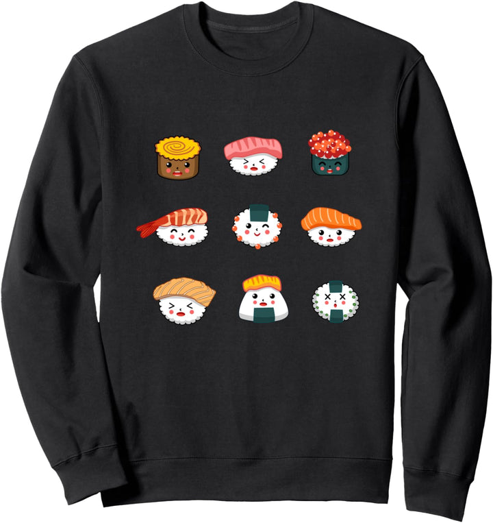 Lustige Sushi Food Figuren Sushi Sweatshirt
