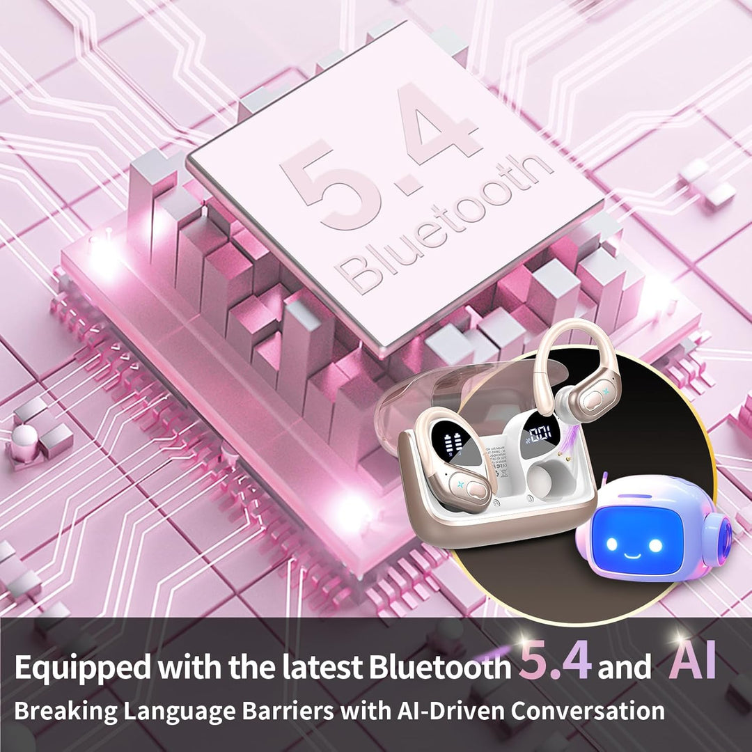 AI Kopfhörer Übersetzer, 3-in-1Bluetooth 5.4 Echtzeit Sprachübersetzer Kopfhörer 164 Sprachen mit Ap