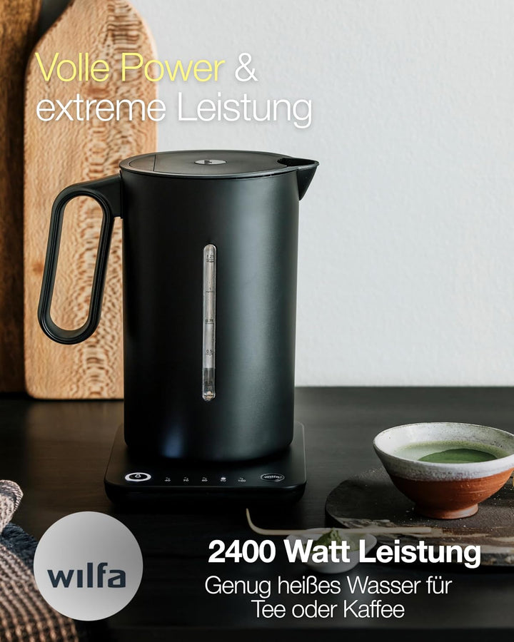 Wilfa SVART FORMAT Wasserkocher - mit einem Fassungsvermögen von 1,25 Liter, 2200 Watt, aussenliegen