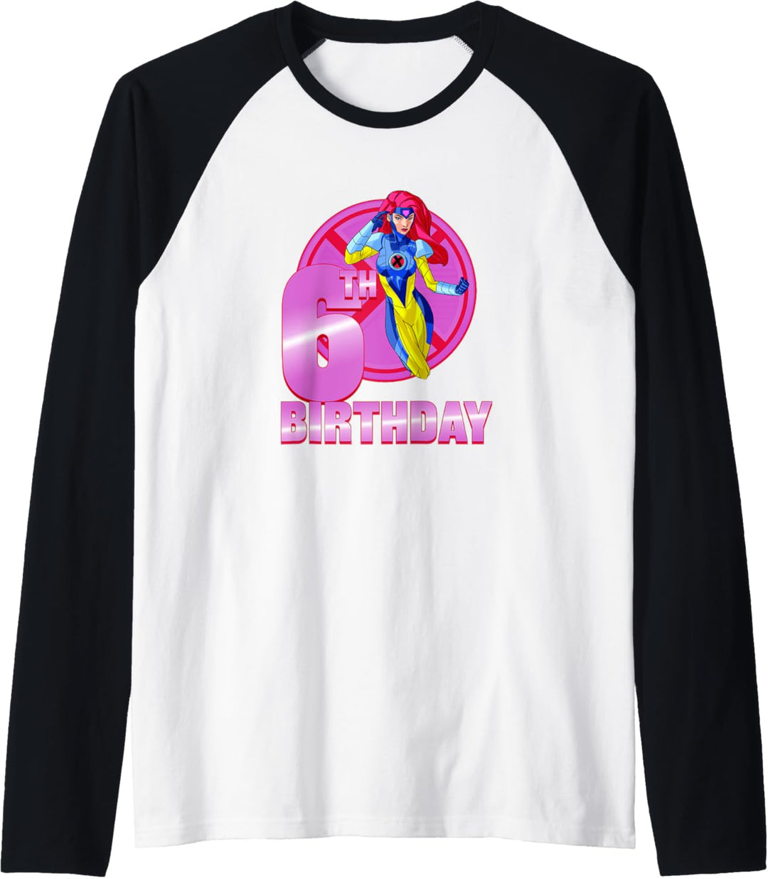 Marvel X-Men Jean Grey 6th Birthday Badge Raglan