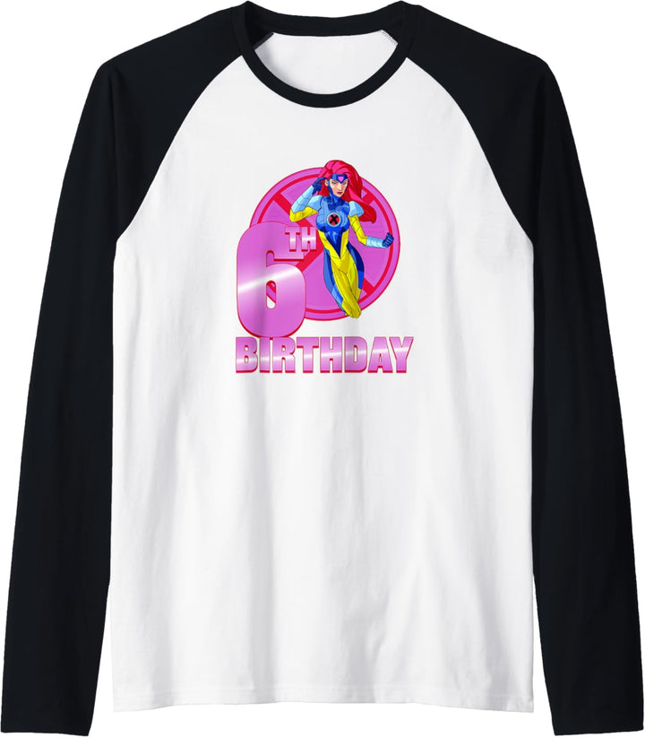 Marvel X-Men Jean Grey 6th Birthday Badge Raglan
