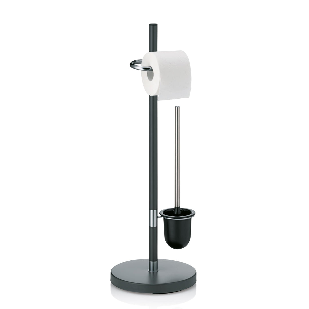 Kela 22231 WC-Bürstentopf und Papierhalterung, Toilettengarnitur, Metall, 76,5cm, Sinerio, Anthrazit