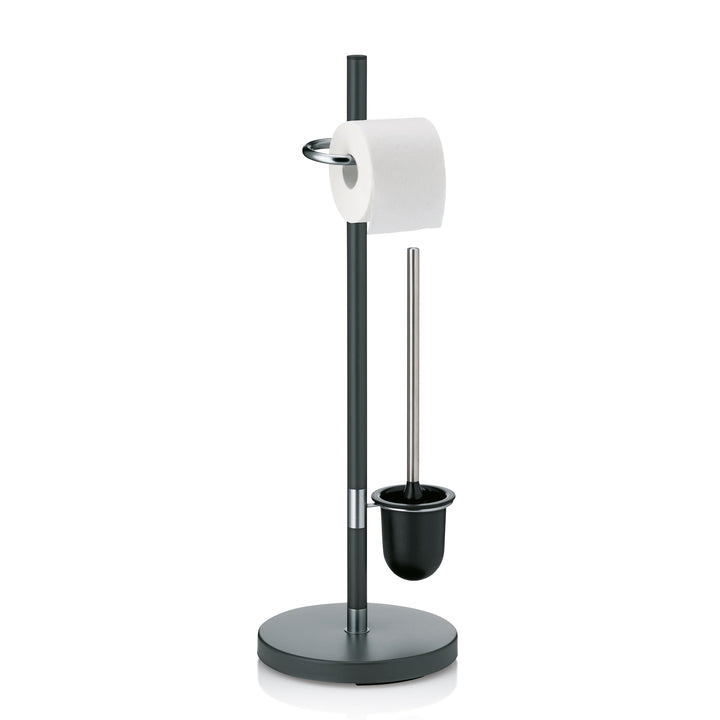 Kela 22231 WC-Bürstentopf und Papierhalterung, Toilettengarnitur, Metall, 76,5cm, Sinerio, Anthrazit
