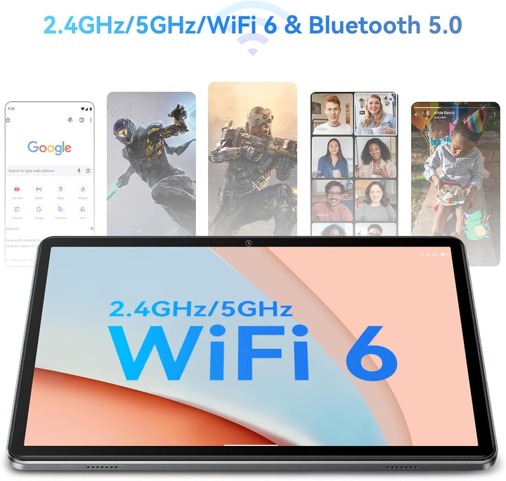 Blackview Tablet 10 Zoll Android 13 Tablets, 8(4+4) GB RAM 64GB Speicher 1TB TF WiFi 6 PC Tablet HD+