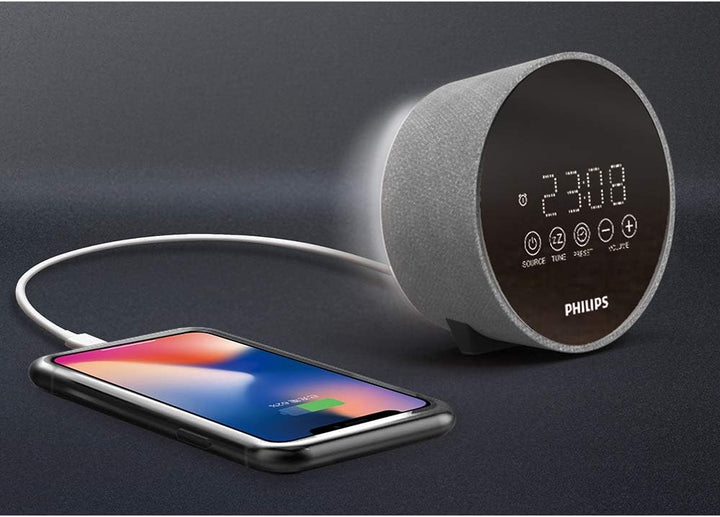 Philips Audio Radiowecker DR402/12 Digitaler Radiowecker (Sleep Timer, USB Ladefunktion, 2 Weckfunkt