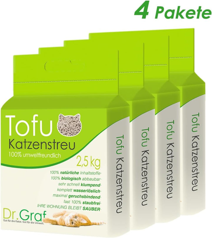 Tofu Katzenstreu, 100% natürlich, Innovative Klumpstreu, geruchsfrei, komplett wasserlöslich， biolog