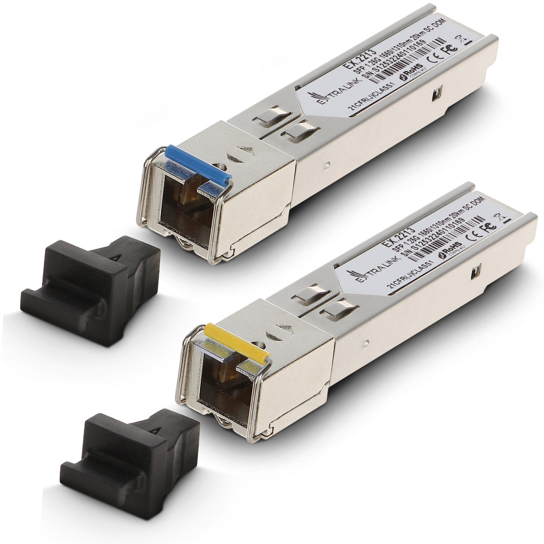 Extralink WDM SFP Modul Singlemode 1.25G SC 1310/1550nm bis 20km – Kompatibel mit Ubiquiti UniFi Net