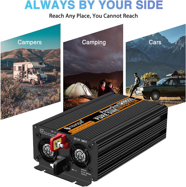 NOVOPAL 2500W KFZ Reiner Sinus Spannungswandler - Auto Wechselrichter 12V auf 230V Umwandler - Inver