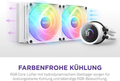 NZXT Kraken 280 RGB - RL-KR280-W1-280mm AIO CPU Wasserkühlung - 1,54" LCD Display 240x240-2x140mm RG