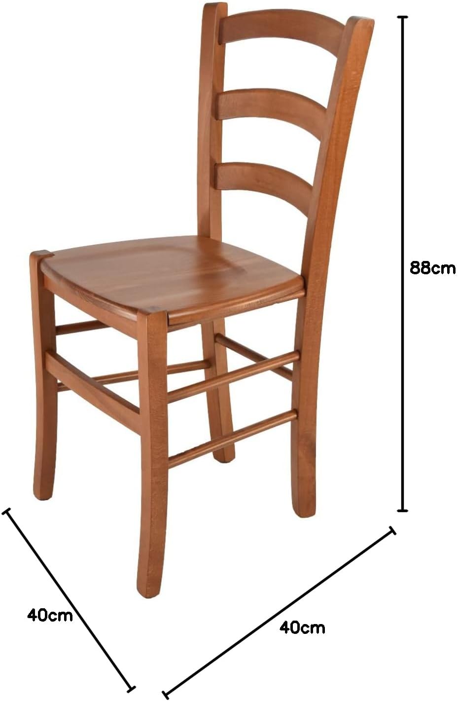 t m c s Tommychairs - Stuhl Venice für Küche und Esszimmer, robuste Struktur aus lackiertem Buchenho