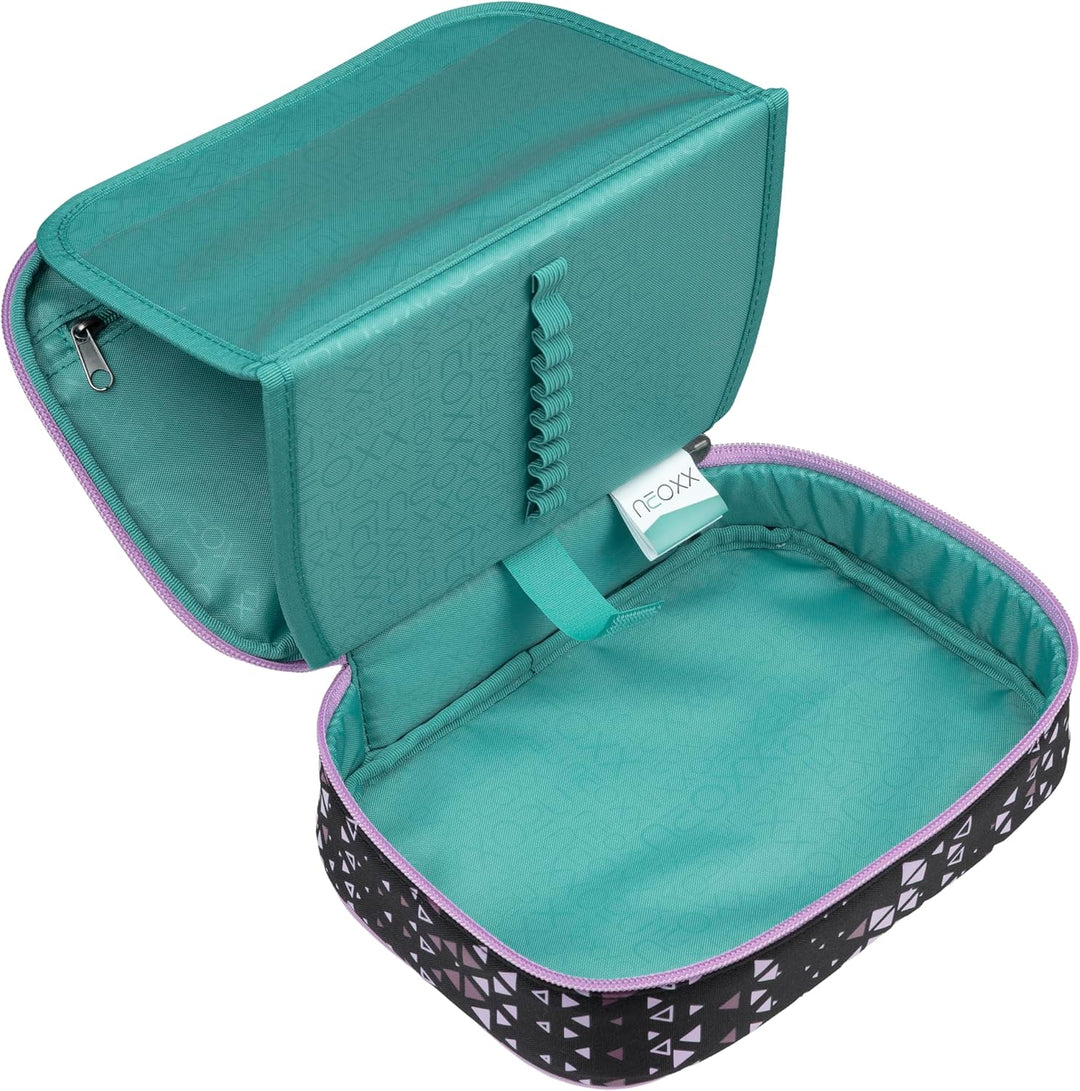 neoxx - Schlamperbox Dunk Purple Crush – Platz für EIN Geodreieck – Stifte Flap mit 26 Stifteschlauf