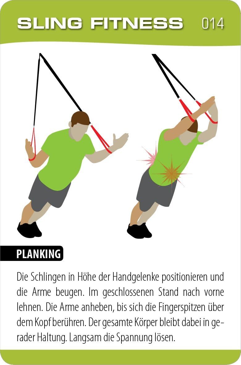 Schlingentraining Sling Fitness Suspension Training | Trainingskarten Übungskarten, deutsche Version