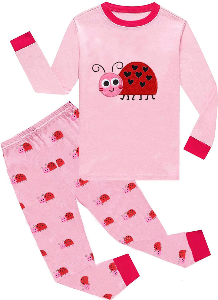 EULLA Kinder Mädchen Schlafanzüge Winter Pyjama Set Einhorn Meerjungfrau Schmetterling Marienkäfer G