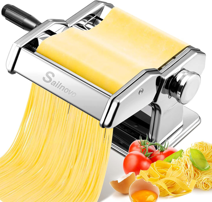 Sailnovo Nudelmaschine Pasta Maker 180 Aluminiumlegierung mit 9 Einstellbaren Stärkeeinstellungen un