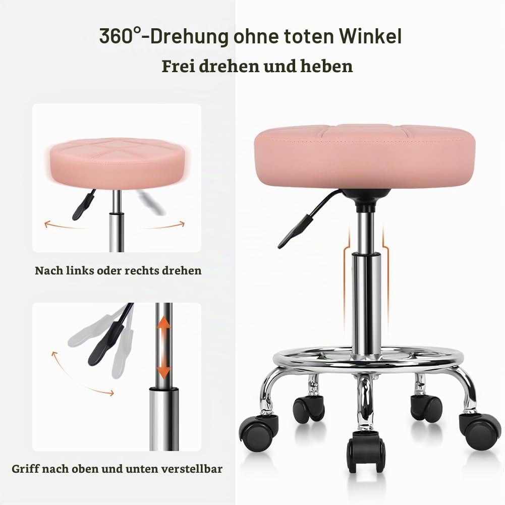 KKTONER Rollhocker mit Pedal (Rosa), Rosa