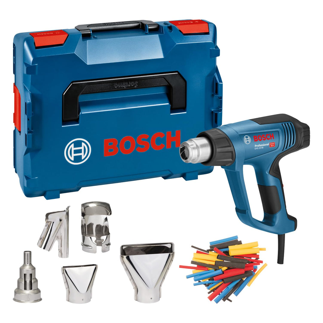 Bosch Professional Heissluftgebläse GHG 23-66 (bis zu 650 °C, 4 anpassbare Programme, inkl. Düsen, W