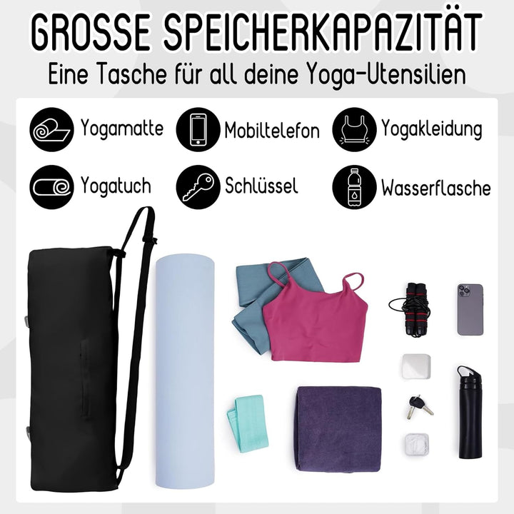 Wasserdichte Yogatasche für Damen mit Nassfach Flaschenhalter Durchgehendem Verstellbarer Schultergu