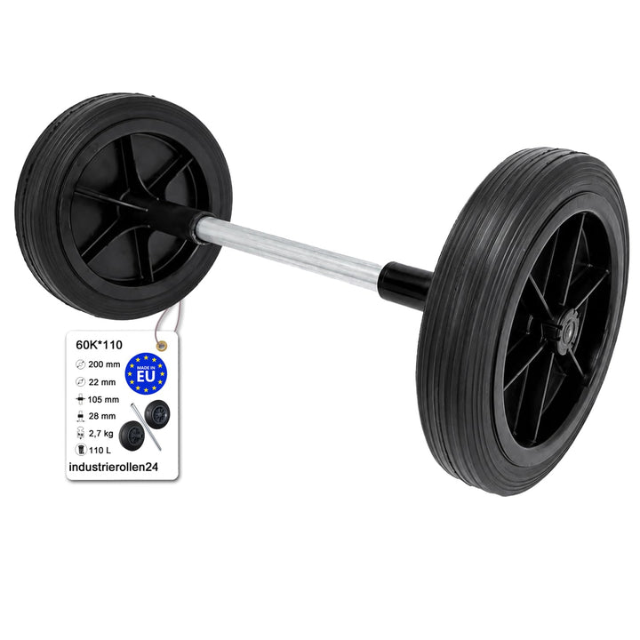 ZAB-S Rad (Code: 60K) Mülltonnenrad Mülleimer Räder mit/ohne Achse Zubehör Ersatzteile, 60K