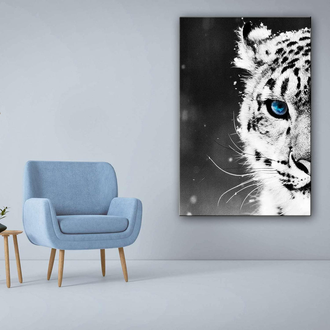 Startonight Leinwandbilder Schwarz und Weiss Leopard Auge, Doppelansicht Überraschung Modernes Dekor