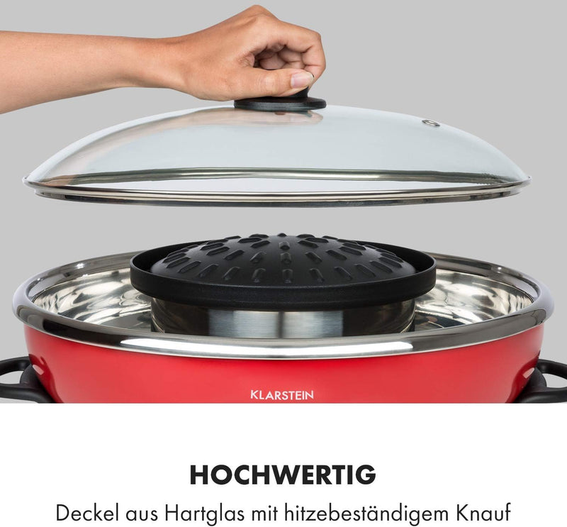 Klarstein Szechuan - Hot Pot und Grillplatte, Hot Pot Topf Volumen: 5 Liter, Hot Pot Grill 1350 Watt